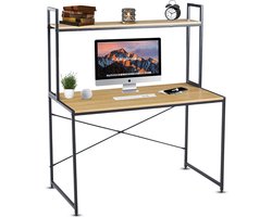 Xergonomic® Industrieel bureau met plank - Laptoptafel - Bureautafel - 120x60x140 cm