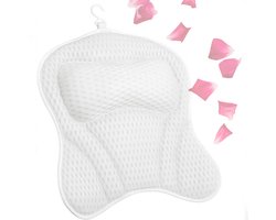 Xerolax Badkussen - Badkussens Voor In Bad - Nekkussen Bad - Hoofdsteun Bad - Antislip - Spa Kussen - Jacuzzi Accessoires - Wit