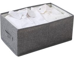 XL (48 x 30 x 22 cm), linnenlook, grijs, organizer, ideaal als organizer voor laden en kasten (linnen, 1)