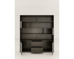 XL Boekenkast Bruin - Vakkenkast - Wandkast - Opbergkast - Dressoir - Ladenkast - Designkast - Moderne Kast - Vitrinekast - Woonkamerkast 200x220cm