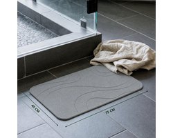 XL Diatoom Steen Badmat - Natuurlijk Sneldrogend - Hygiënisch - Anti Schimmel Anti Slip en Stijlvol 75x45cm – Droog in Seconden