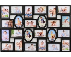 XL Fotolijst Collage voor 24 Foto's van (15x10 & 10x15 Cm) - Fotolijsten - Fotolijstje met 24 fotokaders - 86.5 x 58Cm