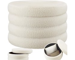XL Hocker met opbergruimte - Poef Ø 67 x 42 cm - Stevige en stijlvolle voetenbank