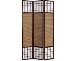 XL Kamerscherm - Ruimteverdeler van Bamboe en Hout - 3-delig - Inkijkbescherming - Hoogte 2m