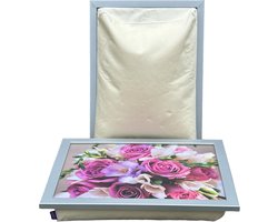 XL Laptray - Laptoptafel - Schootkussen - Extra Groot - Boeket Rozen - 50x37x8 cm