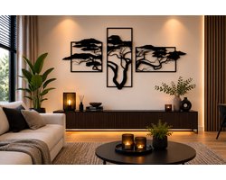 XL Levensboom Wanddecoratie 150 x 90 cm – Houten MDF Muurdecoratie – Tree of Life – Grote Moderne Wanddecoratie voor Woonkamer, Hal en Slaapkamer