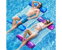 XL Luchtbed Voor Zwembad - 4-in-1 Opblaasbare Waterhangmat En Zwembadspeelgoed - Pack Van 2 - Voor Volwassenen - Watermatras Voor Ontspanning En Waterplezier