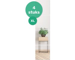 XL plakspiegel 40x40 - 4 stuks - Zelfklevende - Plakspiegels - Hollywood make up spiegel - Deur - Spiegel - Folie - Badkamer - Grote - Sticker - Pas - Wand - Spiegel