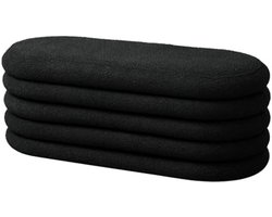 XL Poef met Opbergruimte - Zwart Boucle Design