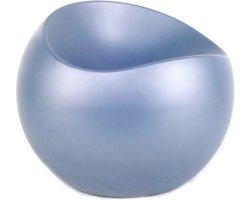 XLBoom Azuur Blauwe Mat Ball Chair - Loungebank - Gerecycleerd ABS - 55 × 55 × 50 cm