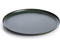 XLBoom Bao Tray Medium Ø 30cm Green - Design serveerschaal van roestvrij staal - Verkrijgbaar in Soft Black | Matt Black | Soft Copper | Red | Green - Luxe dienblad voor tafel & interieur