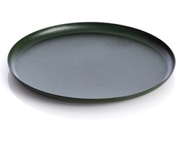 XLBoom Bao Tray Small Ø 25 cm Green - Design serveerschaal van roestvrij staal - Verkrijgbaar in Soft Black | Matt Black | Soft Copper | Red | Green - Luxe dienblad voor tafel & interieur