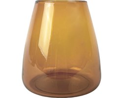 XLBoom Dim Smooth Small Vaas - Glas - Voor Binnen - Amber - 15×15×16,5cm