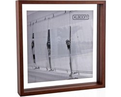 XLBoom Floating Box Fotolijst Cheukwood 32x32cm - Zwevend houten frame met glas - Verkrijgbaar in wit, lichtbruin, donkerbruin en zwart – Tijdloze design fotolijst voor modern wonen
