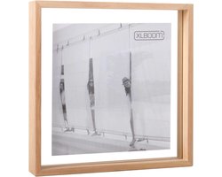 XLBoom Floating Box Fotolijst Timber 32x32cm - Zwevend houten frame met glas - Verkrijgbaar in wit, lichtbruin, donkerbruin en zwart – Tijdloze design fotolijst voor modern wonen