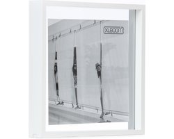 XLBoom Floating Box Fotolijst White 32x32cm - Zwevend houten frame met glas - Verkrijgbaar in wit, lichtbruin, donkerbruin en zwart – Tijdloze design fotolijst voor modern wonen