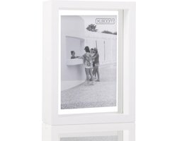 XLBoom Floating Box Fotolijst Wit 13x18cm - Zwevend houten frame met glas - Verkrijgbaar in wit, donkerbruin en zwart - Tijdloze design fotolijst voor modern wonen