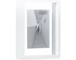 XLBoom Floating Box Fotolijst Wit 20x25cm - Zwevend houten frame met glas - Verkrijgbaar in wit en zwart - Tijdloze design fotolijst voor modern wonen