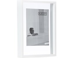 XLBoom Floating Box Fotolijst Wit 26x35,5cm - Zwevend houten frame met glas - Verkrijgbaar in wit, donkerbruin en zwart - Tijdloze design fotolijst voor modern wonen