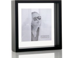 XLBoom Floating Box Fotolijst Zwart 20x20cm - Zwevend houten frame met glas - Verkrijgbaar in wit en zwart – Tijdloze design fotolijst voor modern wonen