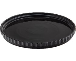 XLBoom Ikon Bord Large Zwart - ø37cm - Keramisch, vaatwasserbestendig design bord - Verkrijgbaar in Maroon | Green | Black - Duurzaam keramiek voor stijlvol wonen