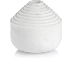 XLBoom Laps Kaarsenhouder - in marmer - Wit - 11 x 11 x 10,5cm