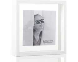 XLBoom Square Floating Box Fotolijst - In Hout - Wit - Fotoformaat 20x20cm