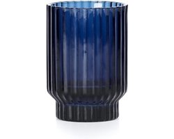 XLBoom Volta Vaas - Glas - Voor Binnen - Blauw - 9 × 9 × 13 cm