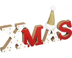 XMAS WOORD - Decoratief Woord Xmas - L. 29,5 x B. 14,5 x H. 2,5 cm