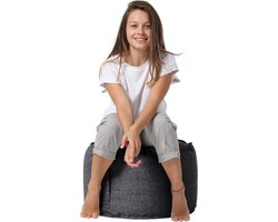 Xoft Living Novo Linnen Zitzak Pouf - Zwart
