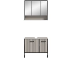 xonox.home 2-delige badkamercombinatie Badkamermeubelset Bagno Kasjmir 80x192x36 cm