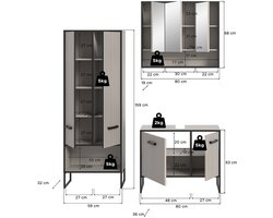 xonox.home 3-delige badkamercombinatie badkamermeubelset Bagno Kasjmir 154x192x36cm