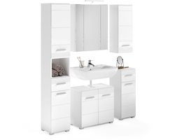 xonox.home badkamermeubel incl. verlichting Linus wit imitatie 151x182x34 cm