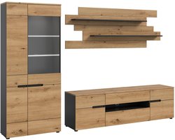 xonox.home Canu wooncombinatie incl. verlichting (B/H/D: 280x190x44 cm) in Artisan-imitatie