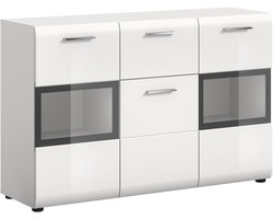 xonox.home Ice dressoir (B/H/D: 125x81x37 cm) wit hoogglans, dieptrek