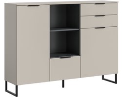 xonox.home Noida hoogkast B/H/D: 112x150x37 cm in kasjmierlook en zwart
