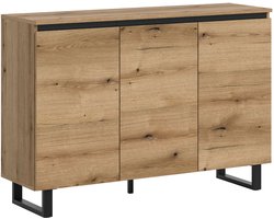 xonox.home Tomasa dressoir B/H/D: 120x84x36 cm in Evoke Oak-imitatie en zwart