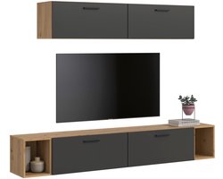 xonox.home wooncombinatie The One Artisan Oak imitatie/ Basaltgrijs imitatie B/H/D: 202x184x34 cm