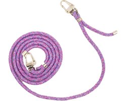 xoxo Wildhearts telefoonkoord - Purple Fever - Geschikt voor iPhone - Geschikt voor Samsung - Universeel - Phone cord - Telefoonketting - Koord voor telefoon - Telefoon hanger - Paars - Meerkleurig