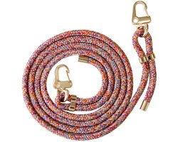 xoxo Wildhearts telefoonkoord - Rainbow & Gold - Geschikt voor iPhone - Geschikt voor Samsung - Universeel - Phone cord - Telefoonketting - Koord voor telefoon - Telefoon hanger - Regenboog - meerkleurig
