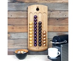 Xprezo eiken capsulehouder voor koffiecups - Houten rek voor koffiecapsules - Compatibel met Nespresso cups