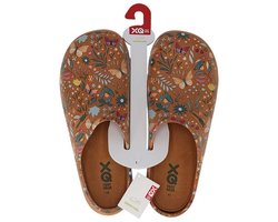 XQ dames tuinklomp - clog garden - bruin print - butterfly - maat 38
