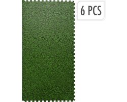 XQ Max Vloermatset 6 st tegels grasprint groen