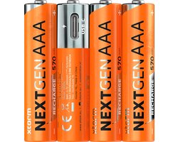 Xtorm NextGen Oplaadbare AAA Batterijen – USB-C Oplaadbaar – 4 Stuks – 1,5V – Tot 1500x Herlaadbaar – Inclusief Laadkabel