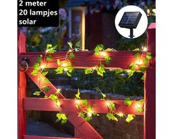 Xtraworks -LED lamp op zonne solar lichtslinger esdoorn klimop 2 meter 20 lampjes