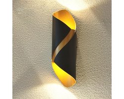 Xtraworks - Moderne Wandlamp - Voor binnen of buiten - waterdicht - LED - Zwart en goudkleurig