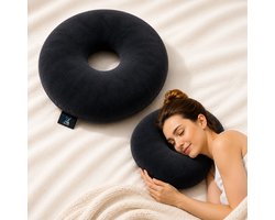 Xtrazz® Piercing Kussen - Donut - Orthopedische - Zwart - ringkussen - Elke Soort Slaper - Hoofd Kussen - 29x29