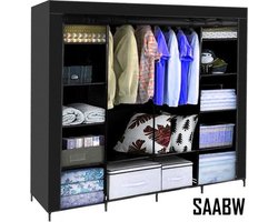 XXL 170x170cm opvouwbare stoffen kledingkast | Opvouwbare, duurzame ruimtebesparende opbergkast - 51310
