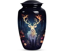 XXL As Urn - 3.5 Liter - Crematie Urn - Uniek - Voor Huisdieren of Menselijk As - Crematie As - Mini Urn - Decoratie Urn - Reindeer In The Forest