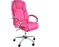 XXL Ergonomische Bureaustoel Roze Kunstleer - Zware Belasting tot 215 kg - Directiestoel